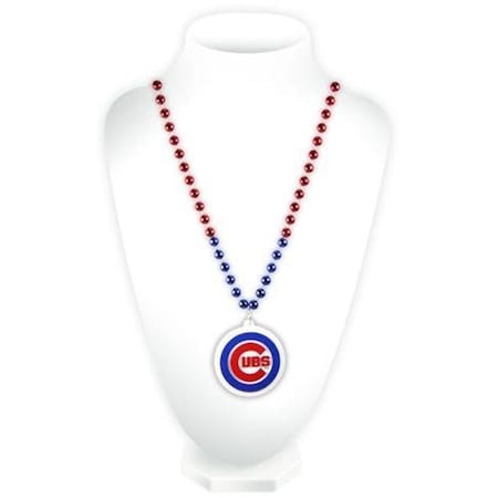 Chicago Cubs Beads With Medallion Mardi Gras Style